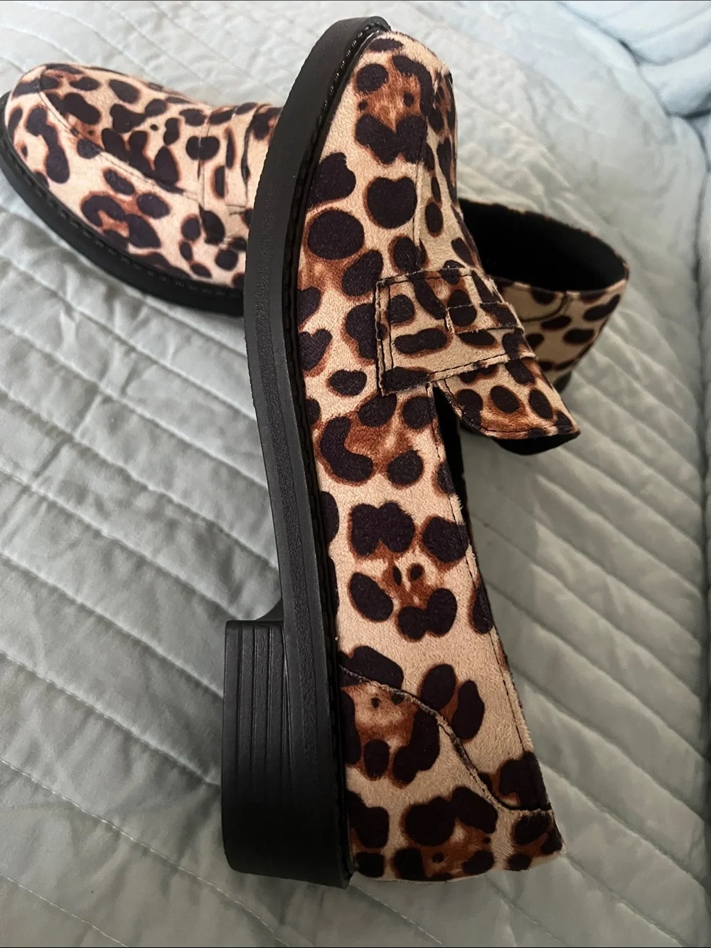 DV by Dolce Vita Leopard-Print Loafers in Brown and Black
